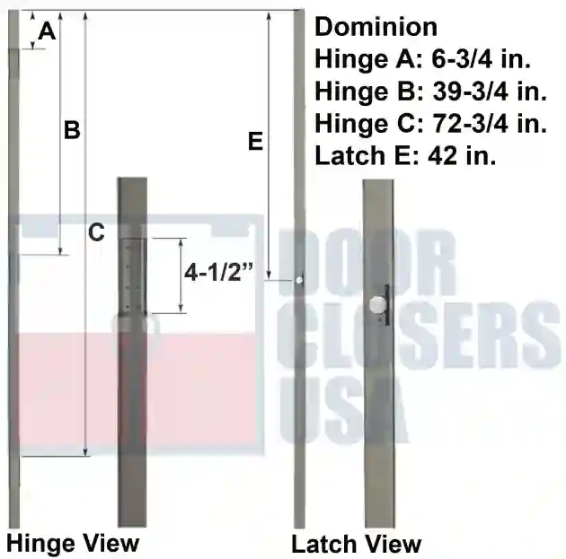 Dominion 7 Foot Hinge Lock Location