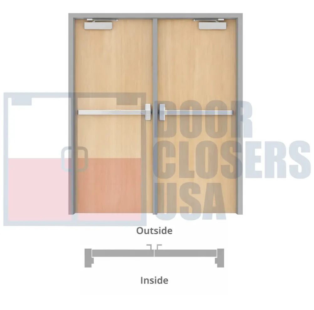 Both<br> (w/ removable center mullion, rim exit devices and door closers)